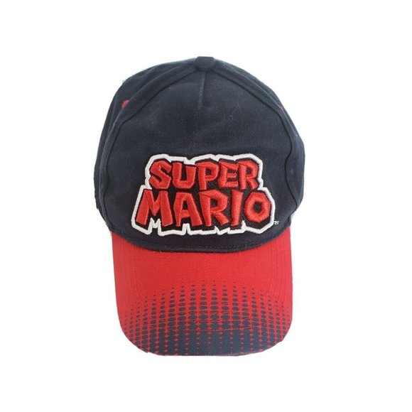 Nintendo Other - Super Mario Embroidered Youth Adjustable Hat 2017 Target Nintendo Black and Red